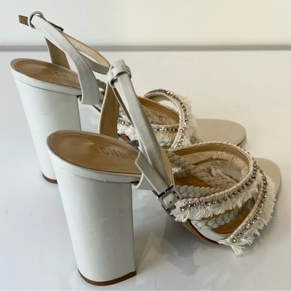 NEW SCHUTZ REVOLVE IVORY SANDALS - Picture 5 of 13